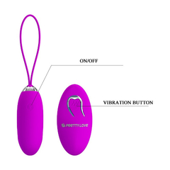 02355 | Cápsula Vibratória em Silicone com 12 Modos de Vibrações e Controle Remoto Sem Fio, Recarregável Via USB - Pretty Love Julia