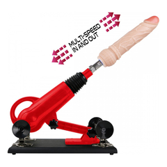 04728 | Máquina de Sexo com 2 Próteses em Forma de Pênis e 1 Prótese em Jelly - Powerful Driving II - Vermelha - comprar online