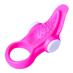 04716 | Anel Peniano com Argola para Testículo com Vibração - Vibrating Ring - Magenta