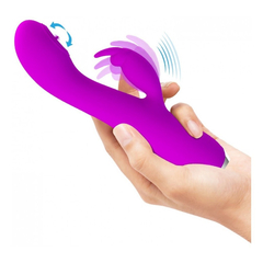 03637 | Vibrador com Estimulador Clitoriano em Forma de Coelho, Língua que Simula Sexo Oral, 12 Modos de Vibração e 3 Intensidades de Movimento - Pretty Love Rachel - loja online