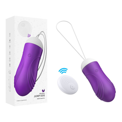 04541 | Cápsula Vibratória Recarregável em Silicone com Controle Remoto e 10 Modos de Vibração - Jump EGG - Roxo