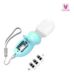 04285 | Mini Vibrador com Chaveiro com Cabeça Flexível e Vibração Multivelocidade - Azul - comprar online