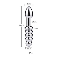 03572 | Plug Anal em Forma de Cone com Esferas Massageadoras Confeccionada em Alumínio Fundido na internet