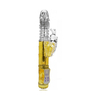 02888 | Vibrador Rotativo Recarregável Sobe e Desce com Estimulador Clitoriano Borboleta e 36 Modos de Vibração - Dourado