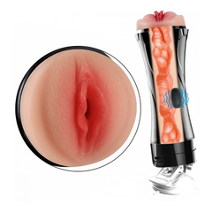 Imagem do 05024 | Masturbador Lanterna com Formato de Vagina em CyberSkin e Vibração Multivelocidade e Ventosa - Football Baby
