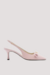 Scarpin Feminino Rosa Couro Bico Quadrado Slingback Laco Arezzo