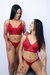 Conjunto de Lingerie Laura Conjunto de Lingerie Laura Em Renda Sem Bojo Com Aro de Sustentação - Confortável e Sexy Vermelho - loja online