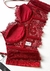 Conjunto de Lingerie Aurora Corset com Aro de Sustentação Em Renda Chantilly Sem Bojo - Confortável e Versátil Vermelho - loja online