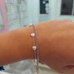 Pulsera Doble con Corazones.