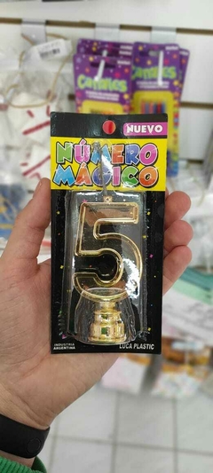 VELAS NUMERO MAGICO DORADAS (0 AL 9)