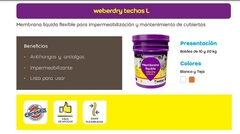 Weber Techos L X10 Kg Membrana Líquida Elastomérica Flexible - comprar online