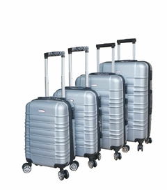 SET X4 VALIJAS RIGIDAS ABS GRIS 2da Calidad Pequeñas Fallas