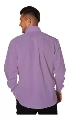 Camisa Manga Larga Lisa Hombre Con Bolsillo VIOLETA - Wacky Indumentaria