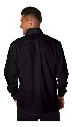 Camisa negra lisa hombre new arrivals