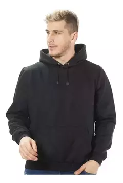 Buzo Canguro Rustico Hombre Con Capucha Prince NEGRO