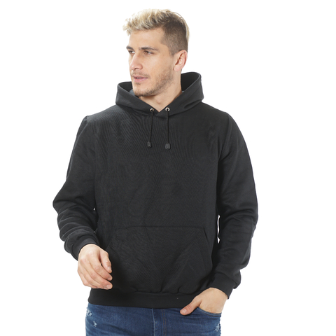 Buzo Canguro Friza Hombre Con Capucha Prince NEGRO