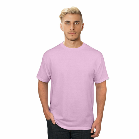Remera Basica Hombre Manga Corta Lisa 100 Algodon ROSA
