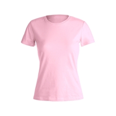 Remera Basica DAMA Manga Corta Lisa 100 Algodon ROSA