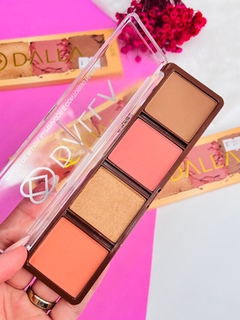 Paleta de Blush, Iluminador e Contorno Nude