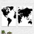Imagem do Kit 2 Quadros Decorativos Mapa do Mundo Preto e Branco