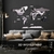 3D Black World Map - Mapamundi 3D Black Madera - Indigo - comprar online