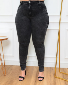 CALÇA JEANS PLUS SIZE GRAFITE PRETO MESCLADO - loja online