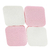 Bolsa con 4 esponjas aplicadoras de Maquillaje tipo flor, blanco y rosa