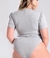 Body Plus Size Cinza mescla em algodão com elastano - comprar online