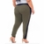 Calça Legging Reforçada Plus Size Verde com detalhes em preto