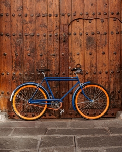 Bicicleta Vintage Retro Urbana Azul con Naranja Intenso MyBikeMx