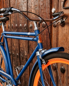 Bicicleta Vintage Retro Urbana Azul con Naranja Intenso MyBikeMx en internet