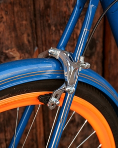 Imagen de Bicicleta Vintage Retro Urbana Azul con Naranja Intenso MyBikeMx