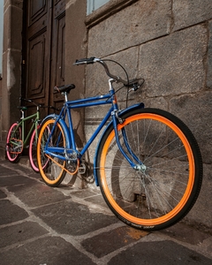 Bicicleta Vintage Retro Urbana Azul con Naranja Intenso MyBikeMx