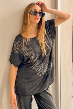 Remeron Waves estampado y strass amplio hta XXL Art 23517 Fr