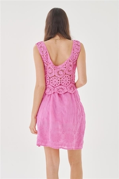 Vestido Brooks crochet y florcitas bordadas Fr art 5072