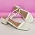 REF 1045 - Sandália salto bloco regulagem off white na internet