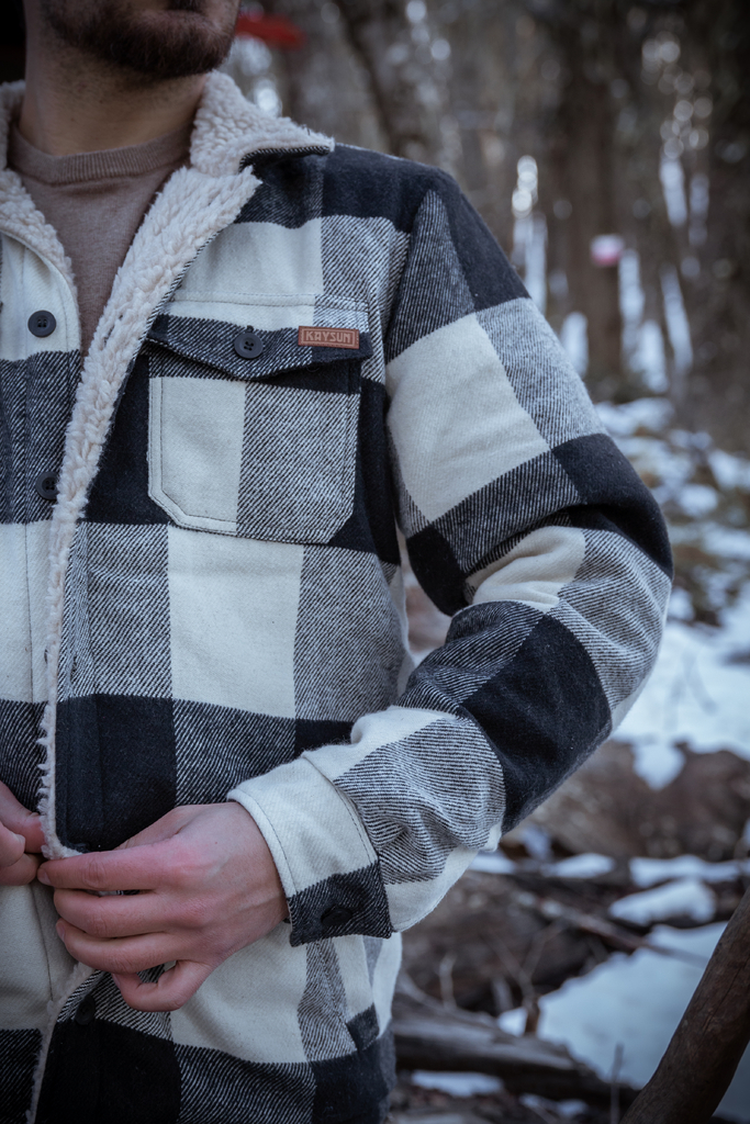Campera de Pa o Hombre Negro y Blanco Kaysun