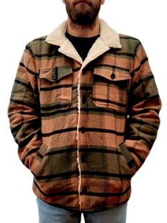 Campera de Paño Hombre - Marron y Verde - comprar online