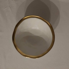 Bowl branco e dourado em porcelana 15cm diâmetro - loja online
