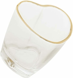 Imagem do Copo coração para shot em vidro com dourado 50 ml