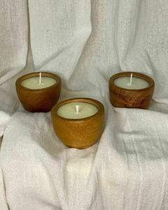 Vela de soja aromática en Cuenco de madera - comprar online