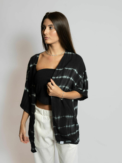 KIMONO SOUTH TO SOUTH FEMININO TIE DYE PRETO