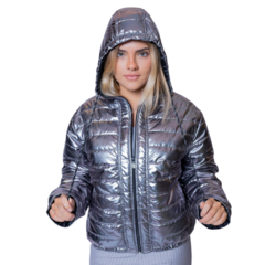 JAQUETA SOUTH TO SOUTH FEMININA PUFFER PRATA