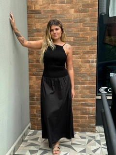 VESTIDO FRENTE UNICA LASTEX PRETO