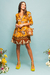 Vestido Forma Das Flores Mostarda - comprar online