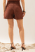 Shorts De Alfaiataria Marrom - loja online