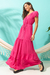 Vestido Longo Com Renda Pink