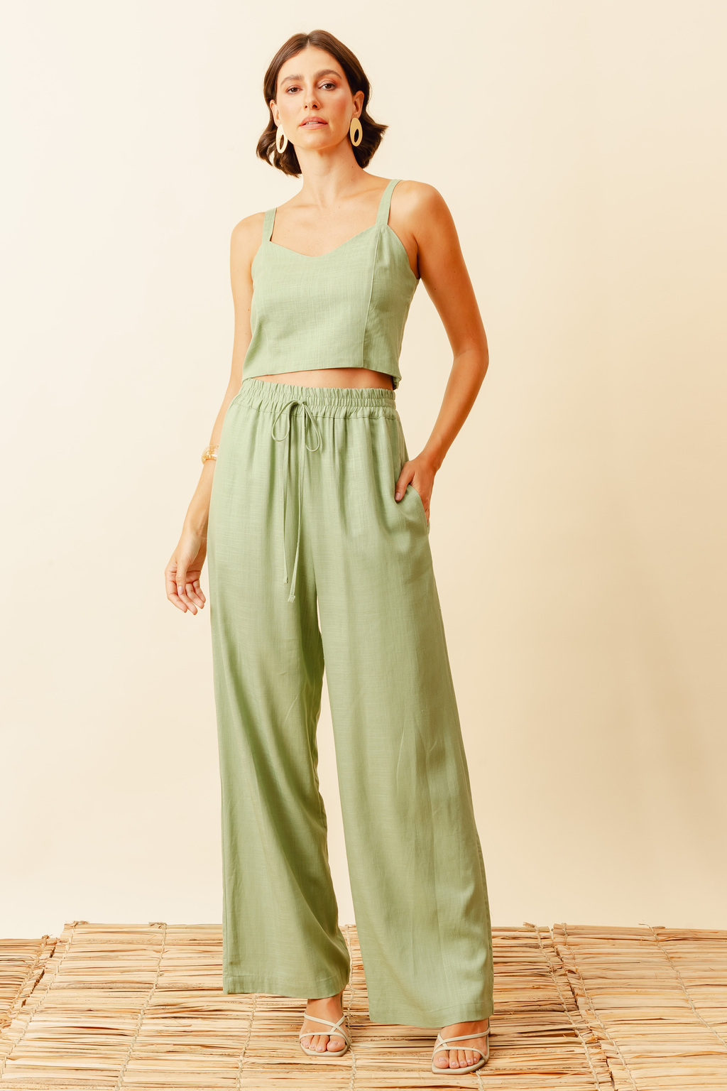 Cal a Pijama De Linho Verde Comprar em Munny