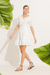 Vestido Curto De Tricoline Off White