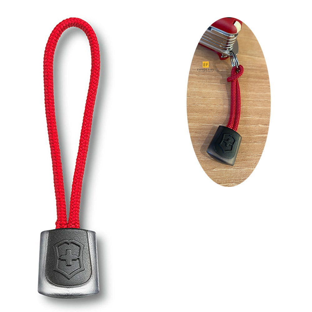 Cordao Vermelho Lanyard Victorinox com Empunhadura 4.1824.1